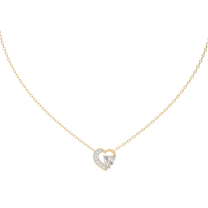 Heart Cut Lab Grown Diamond Double Heart Pendant With Chain