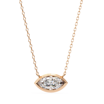 Luxe Marquise Laborgezüchteter Diamant-Anhänger mit Kette | 18K