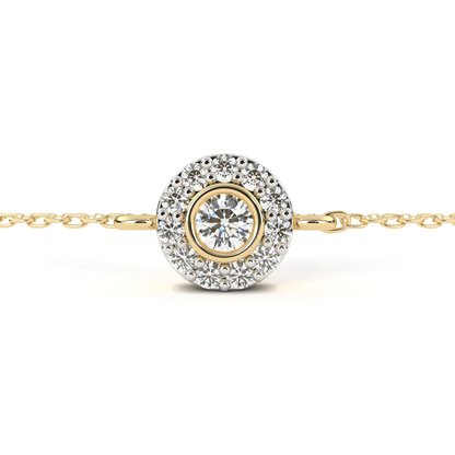 ラディアント ヘイロー ダイヤモンドブレスレット | ファインラグジュアリー 18K 14K 10K ゴールド
