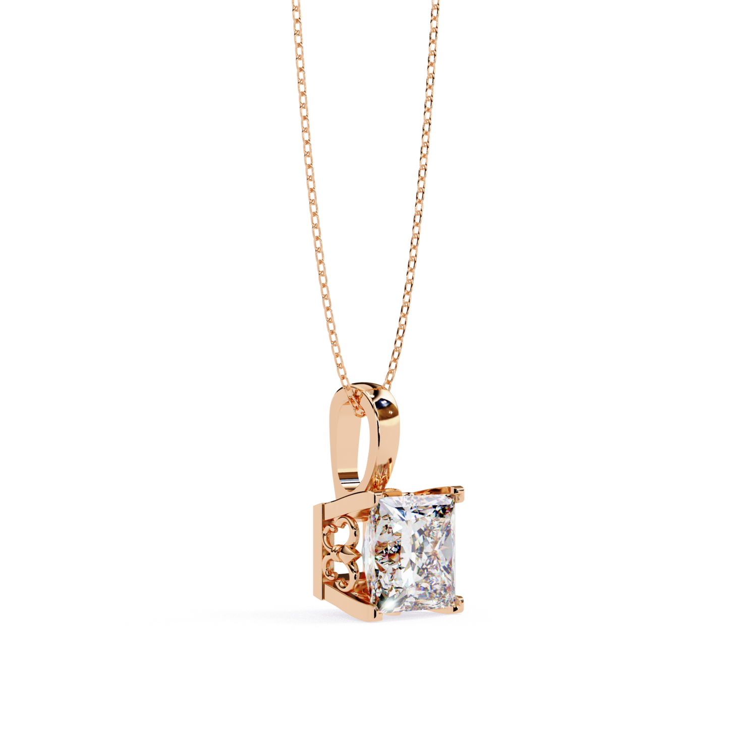 Luxe Princess Radiance Pendant | 18K Fine Gold Jewelry