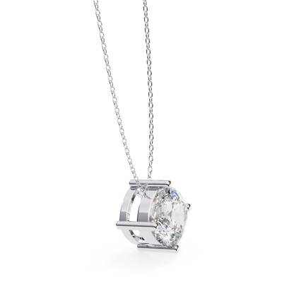 Cushion Square Lab Grown Diamond Pendant With Chain | 18K