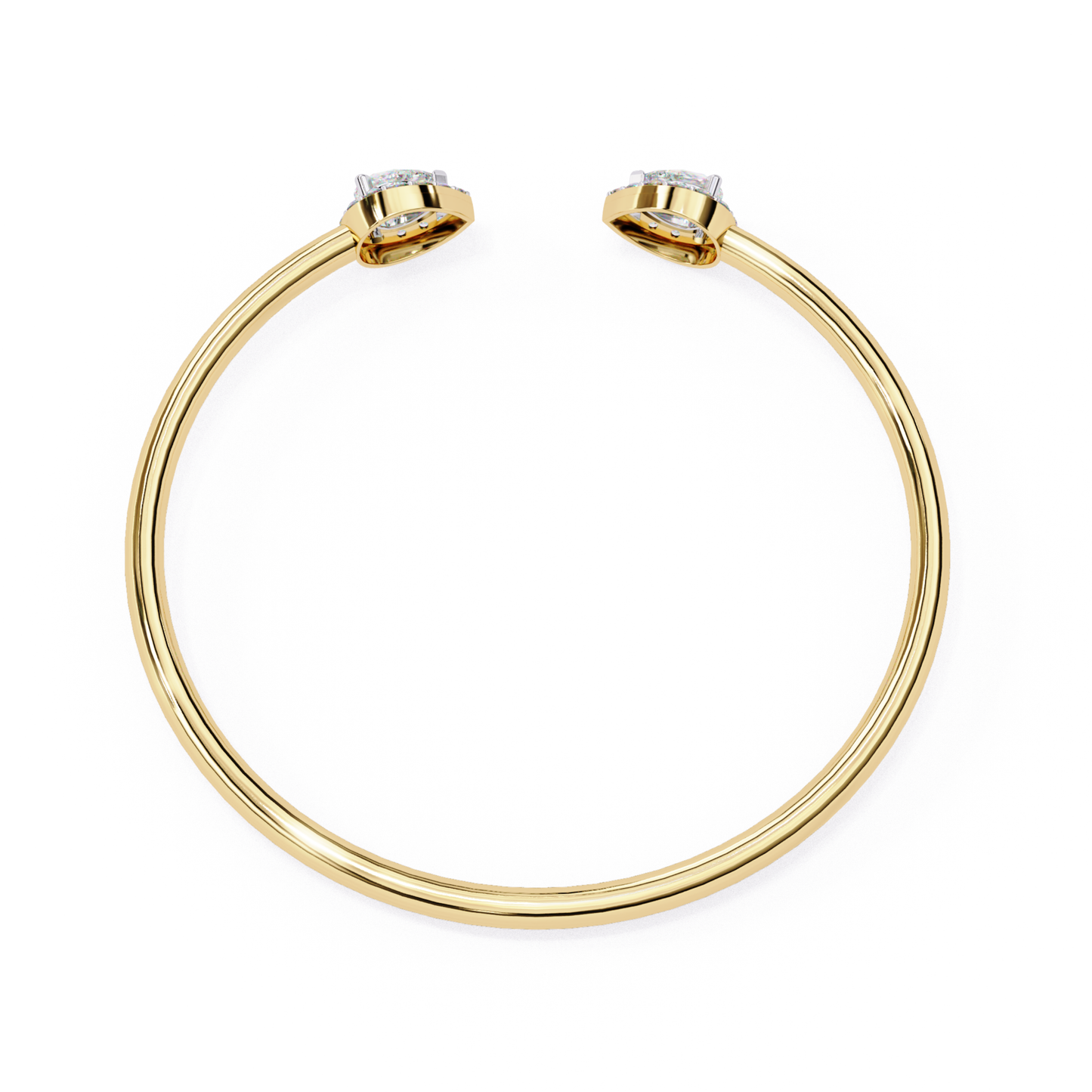 Dual Glow Armreif mit offenen Diamanten | Feines 18K 14K 10K Gold