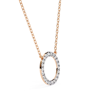 ラウンドヘイローラボグロウンダイヤモンドペンダント（チェーン付き） | 18K
