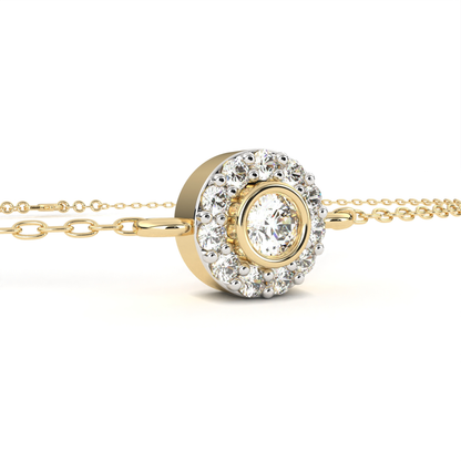 ラディアント ヘイロー ダイヤモンドブレスレット | ファインラグジュアリー 18K 14K 10K ゴールド