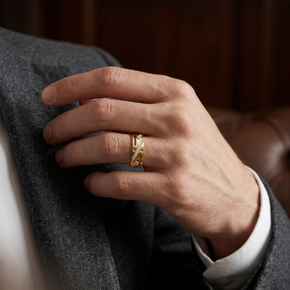 Modern Arrow Line Round Lab Grown Diamond Ring