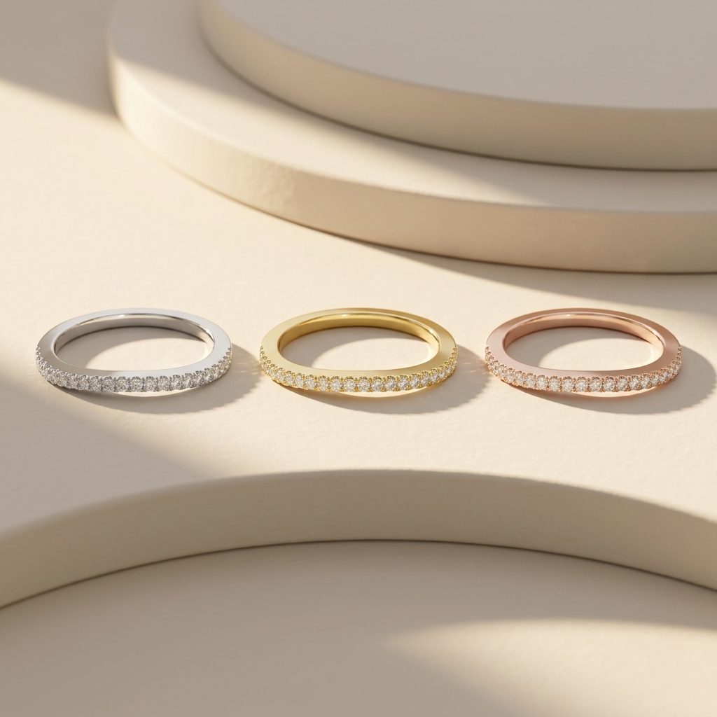 Round Cut Diamond Eternity Band Ring | Minimal Luxury Style