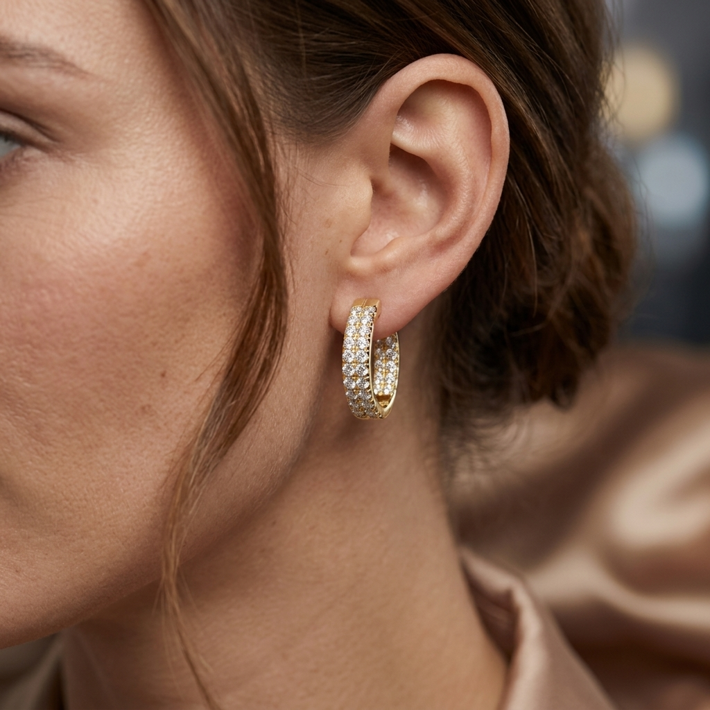 Round Lab Grown Diamond Hoop Earrings