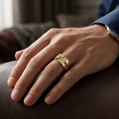 Modern Square Cluster Lab Grown Diamond Signet Ring