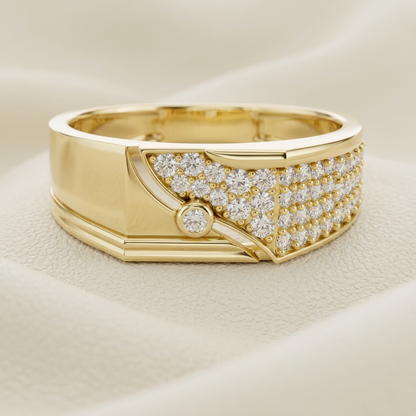Modern Pavé Shield Lab Grown Diamond Statement Ring