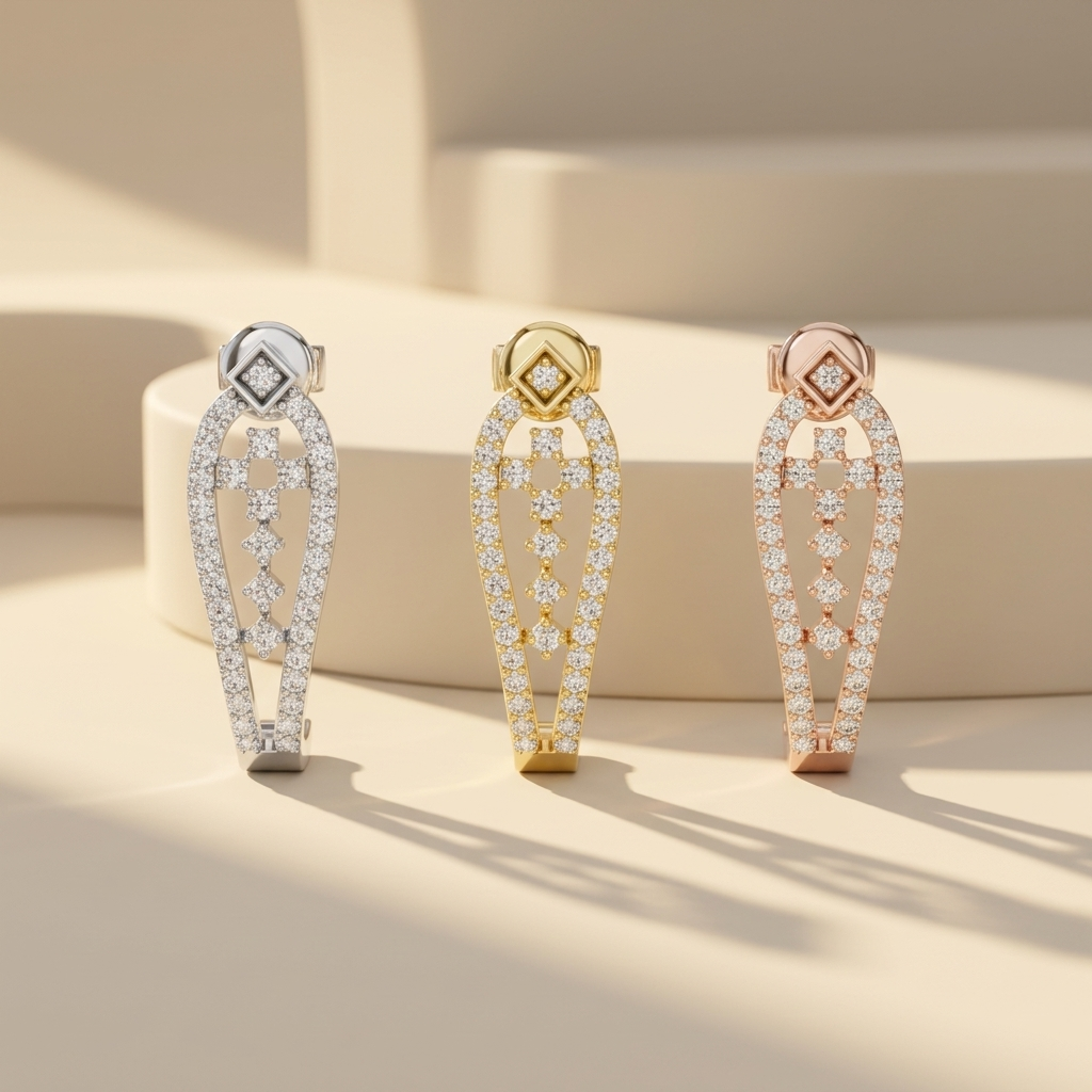 Round Lab Grown Diamond Open Hoop Earrings