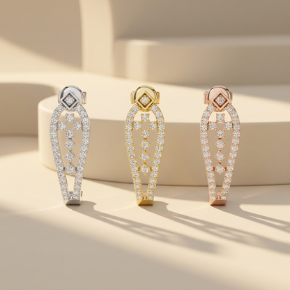 Round Lab Grown Diamond Open Hoop Earrings