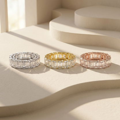 Emerald Cut Lab Grown Diamond Eternity Band Ring