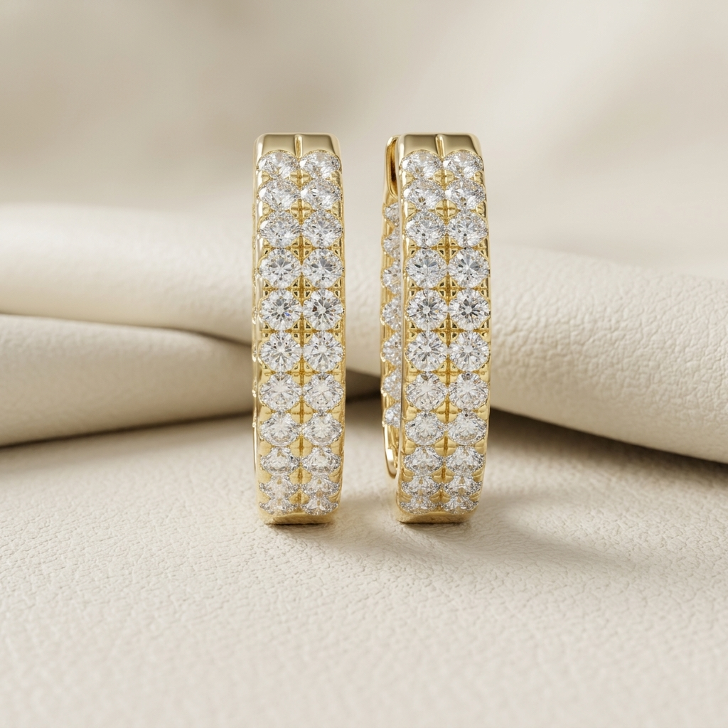 Round Lab Grown Diamond Hoop Earrings