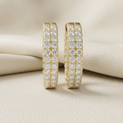 Round Lab Grown Diamond Hoop Earrings