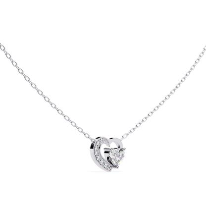 Heart Cut Lab Grown Diamond Double Heart Pendant With Chain