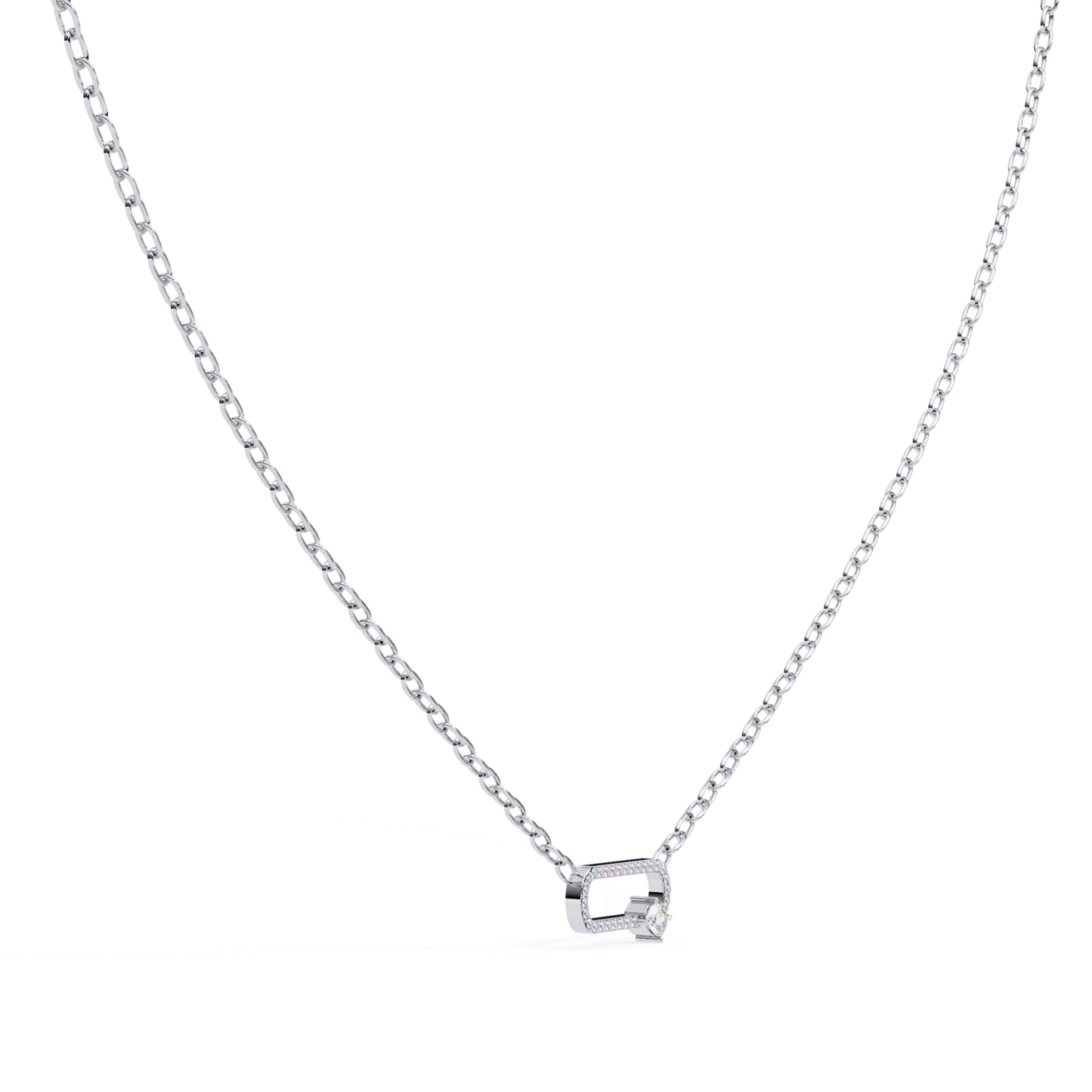 Kissenförmiger, im Labor gezüchteter Diamant-Anhänger mit Kette | 18K
