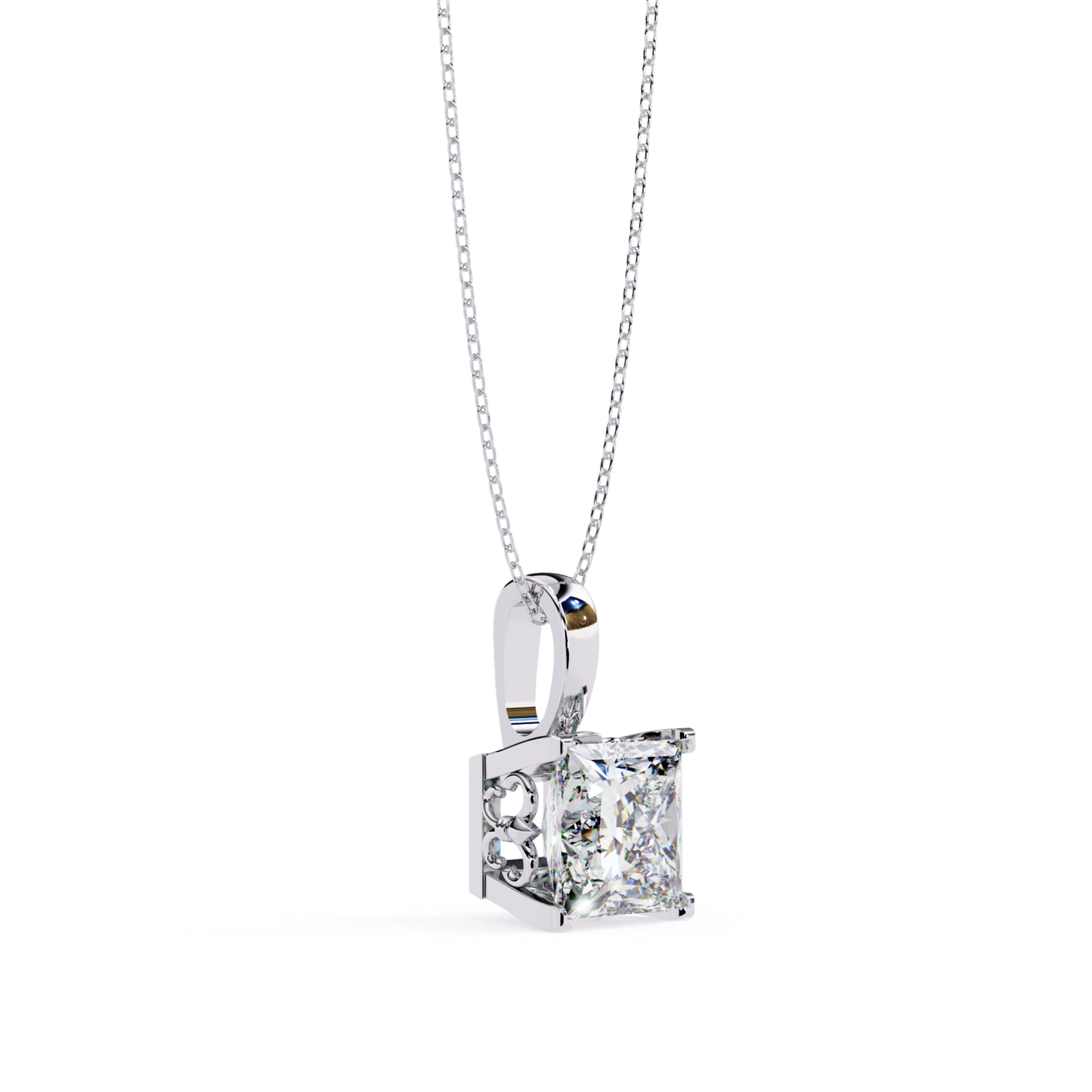 Luxe Princess Radiance Pendant | 18K Fine Gold Jewelry
