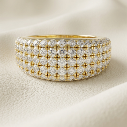 Round Lab Grown Diamond Wide Pavé Band Ring