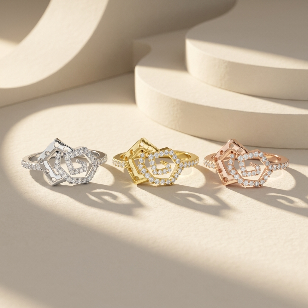 Modern Pavé Spiral Lab Grown Diamond Statement Ring in Yellow Gold