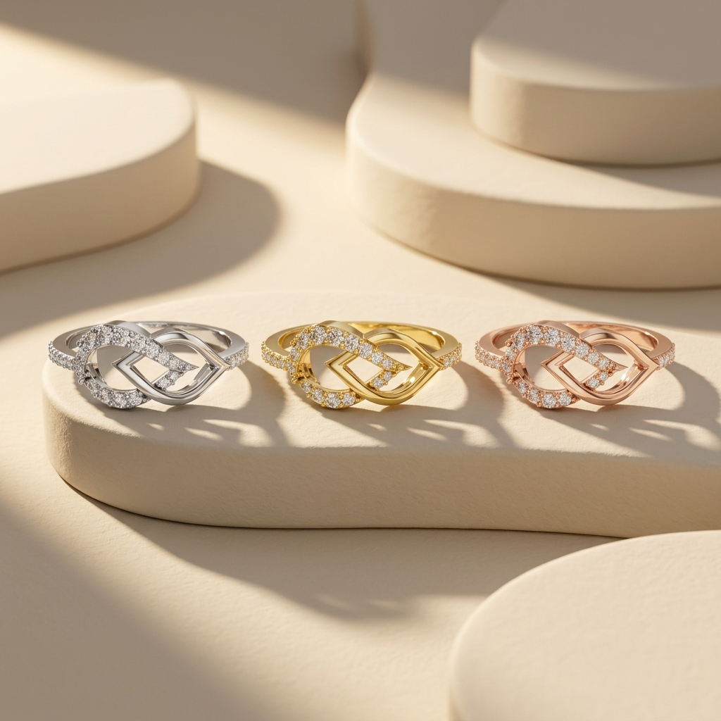 Round Lab Grown Diamond Open Leaf Bypass Ring
