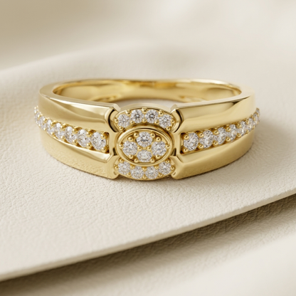 Round Lab Grown Diamond Cluster Ring