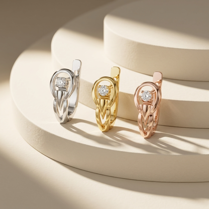Round Lab Grown Diamond Solitaire Hoop Earrings