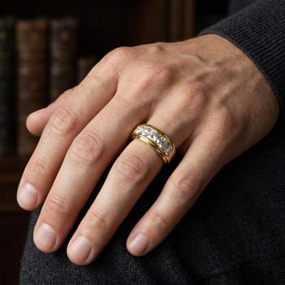 Round Lab Grown Diamond Five Stone Band Ring