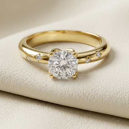 Round Lab Grown Diamond Solitaire Engagement Ring