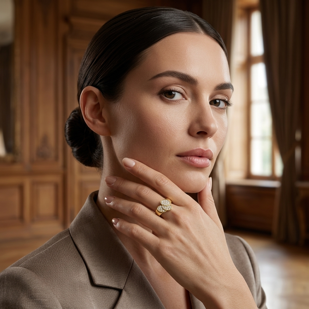 Round Lab Grown Diamond Floral Cluster Ring