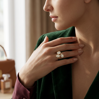 Multi Shape Lab Grown Diamond Open Bypass Ring