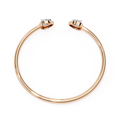 Dual Glow Armreif mit offenen Diamanten | Feines 18K 14K 10K Gold