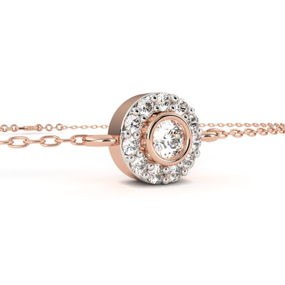 ラディアント ヘイロー ダイヤモンドブレスレット | ファインラグジュアリー 18K 14K 10K ゴールド