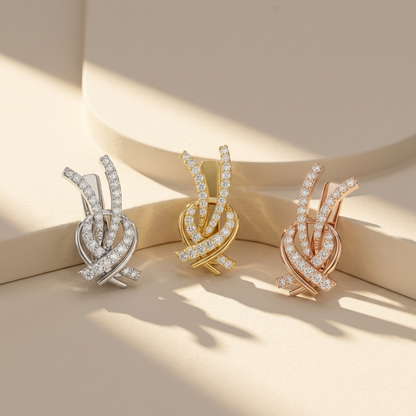 Round Lab Grown Diamond Criss Cross Hoop Earrings