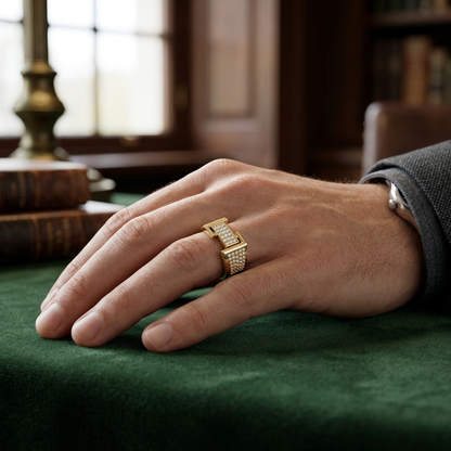 Modern Open Frame Round Lab Grown Diamond Ring