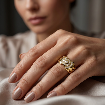 Round Lab Grown Diamond Statement Halo Ring