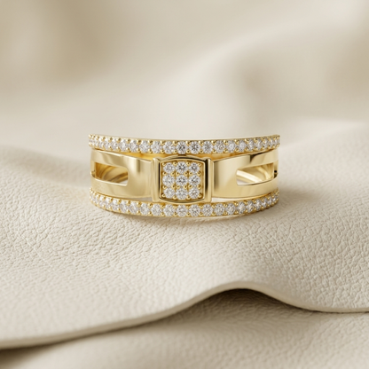 Modern Round Lab Grown Diamond Open Band Ring