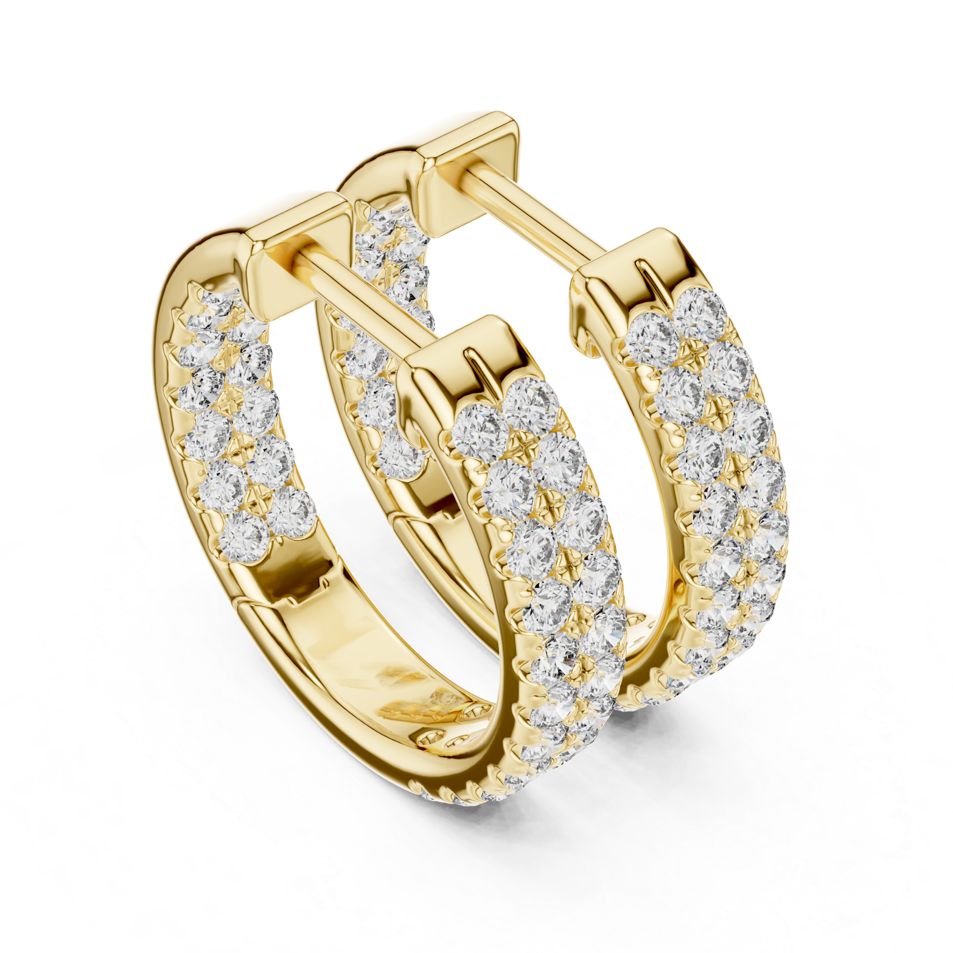 Angled view yellow gold diamond hoop earrings
Yellow gold hoop earrings with round diamonds
Round diamond yellow gold hoop earrings
Angled diamond hoops in yellow gold
Luxury yellow gold diamond hoop earrings
Elegant yellow gold hoops with diamonds
Fine yellow gold diamond hoop earrings
Modern yellow gold diamond hoops
Stylish yellow gold hoop earrings with diamonds
Double row diamond yellow gold hoop earrings