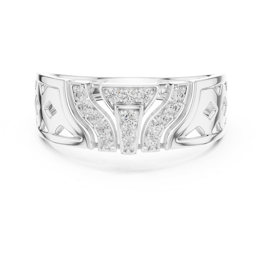 Art deco diamond white gold band ring
Diamond white gold ring with openwork design
Geometric white gold band featuring diamonds
Wide white gold ring with diamond details
Decorative white gold band with diamond accents
Diamond white gold statement ring design
Vintage inspired white gold ring with diamonds
Polished white gold band with diamond cluster pattern
Contemporary white gold ring showcasing diamonds
Open gallery white gold band with diamonds