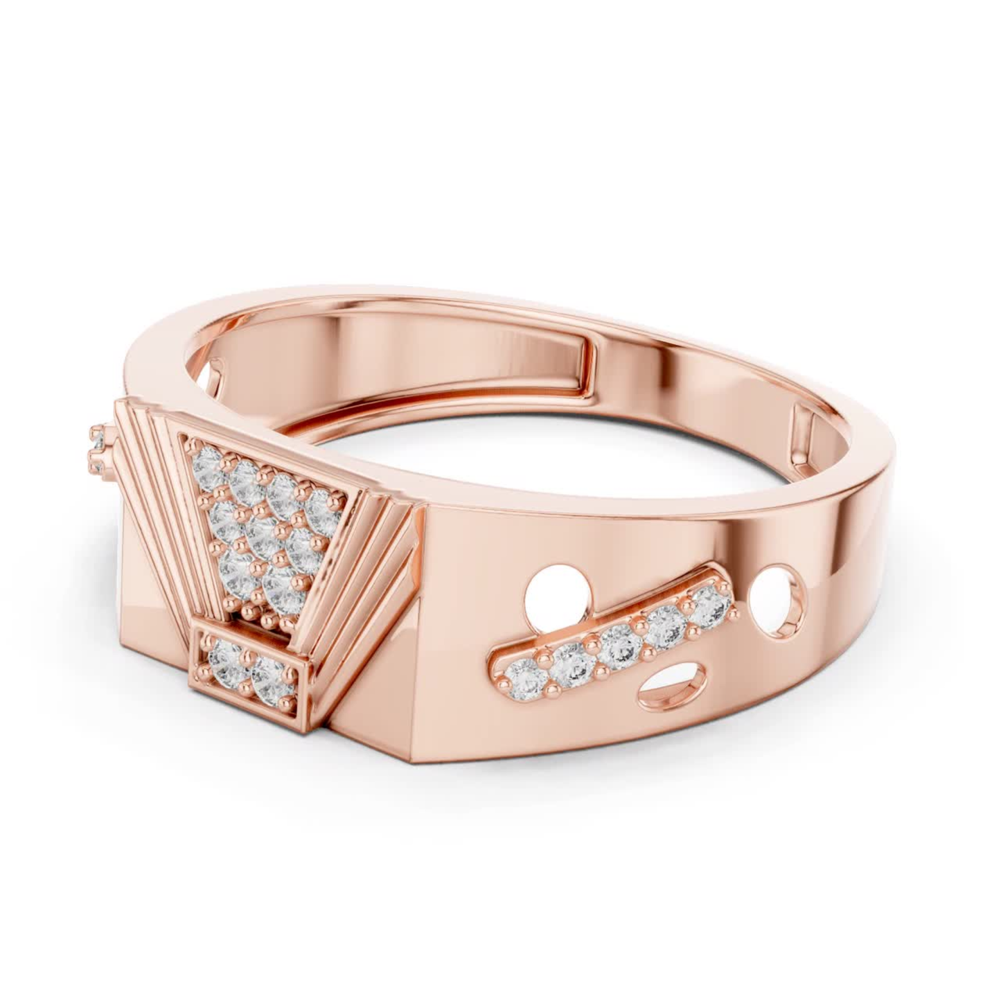 Art deco diamond rose gold band ring
Rose gold ring with geometric diamond centerpiece
Diamond rose gold band with angular details
Wide rose gold ring featuring diamond accents
Contemporary rose gold band with structured design
Polished rose gold ring with diamond cluster setting
Modern rose gold band showcasing geometric details
Decorative rose gold ring with diamond pattern
Architectural rose gold band with diamond accents
Rose gold statement ring with art deco styling