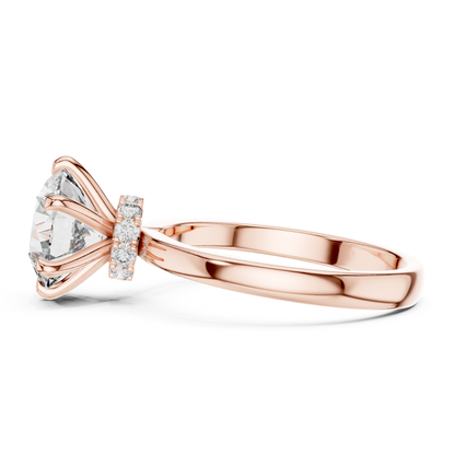 Classic rose gold hidden halo diamond ring side view
Side profile rose gold hidden halo diamond ring
Round diamond hidden halo ring side perspective
Six prong hidden halo diamond ring side view
Rose gold solitaire ring side profile view
Hidden halo round diamond ring side detail
Polished rose gold diamond ring side angle
Round brilliant hidden halo ring side design
Minimal rose gold diamond ring side view
Hidden halo solitaire diamond ring side profile