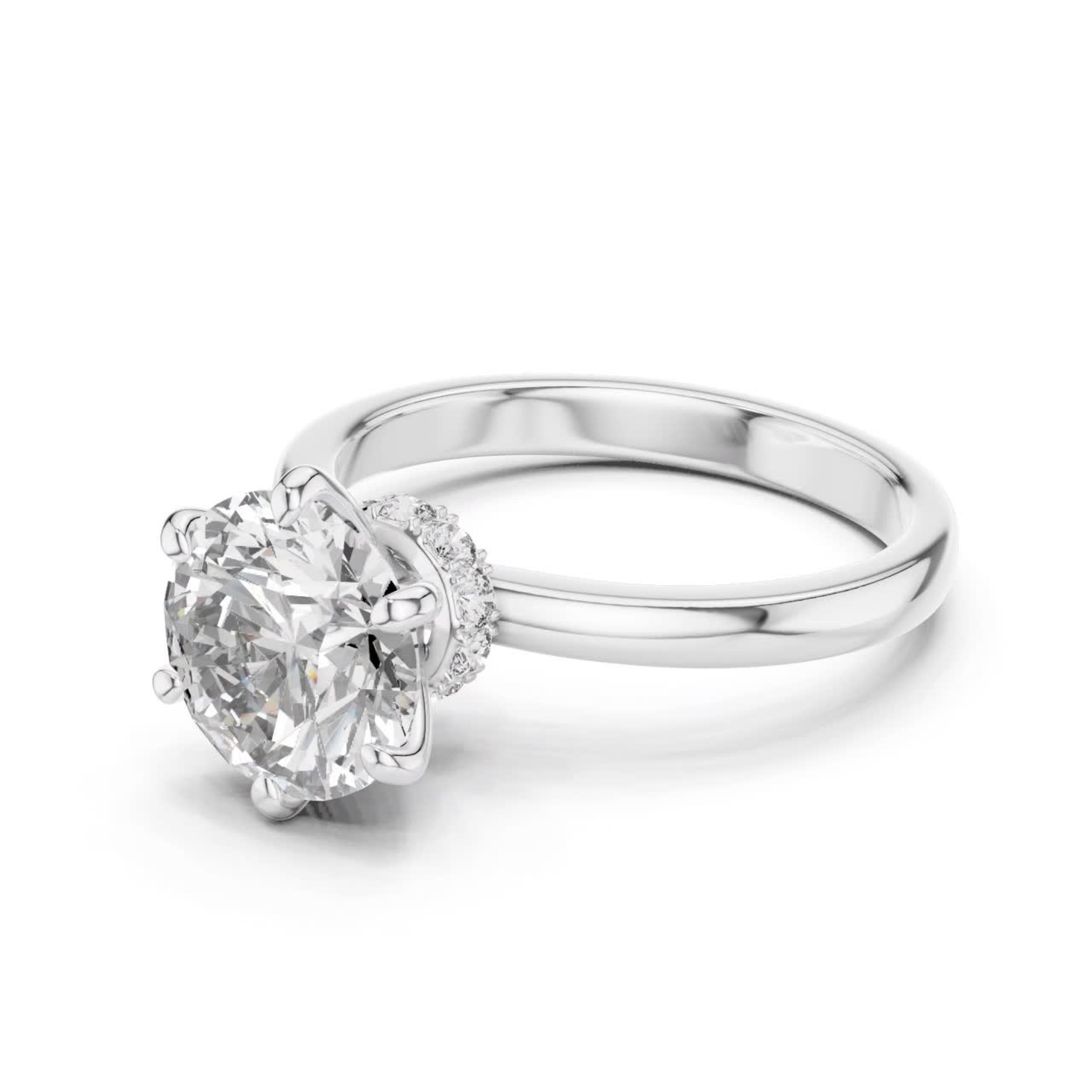 Classic white gold hidden halo round diamond ring
Side view white gold hidden halo diamond ring
Round diamond hidden halo solitaire gold ring
Six prong hidden halo round diamond ring
White gold round diamond ring side profile
Polished white gold hidden halo ring design
Round brilliant hidden halo diamond ring
Minimal white gold round diamond halo ring
Hidden halo round cut diamond gold ring
Classic side view round diamond gold ring