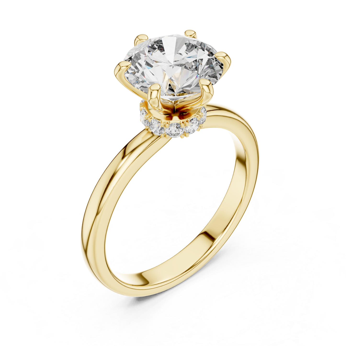 Classic yellow gold hidden halo diamond ring angle view
Angled yellow gold hidden halo diamond ring design
Round diamond hidden halo ring angled perspective
Six prong hidden halo round diamond gold ring
Yellow gold hidden halo solitaire diamond ring
Round brilliant hidden halo diamond ring angle
Polished yellow gold hidden halo ring profile
Hidden halo round diamond ring angled view
Yellow gold round diamond ring perspective view
Classic hidden halo diamond ring three quarter view