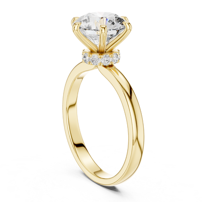Classic yellow gold hidden halo diamond ring profile view
Side profile yellow gold hidden halo diamond ring
Round diamond hidden halo ring profile design
Six prong hidden halo round diamond gold ring
Yellow gold hidden halo solitaire diamond ring
Round brilliant hidden halo diamond ring profile
Polished yellow gold hidden halo ring design
Hidden halo round diamond ring side profile
Yellow gold round diamond ring vertical view
Classic hidden halo diamond ring profile view