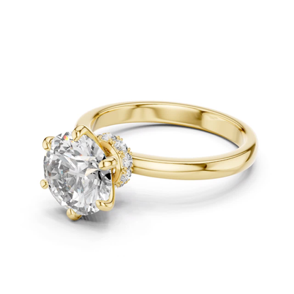 Classic yellow gold hidden halo round diamond ring
Side view yellow gold hidden halo diamond ring
Round diamond hidden halo solitaire gold ring
Six prong hidden halo round diamond ring
Yellow gold round diamond ring side profile
Polished yellow gold hidden halo ring design
Round brilliant hidden halo diamond ring
Minimal yellow gold round diamond halo ring
Hidden halo round cut diamond gold ring
Classic side view round diamond gold ring