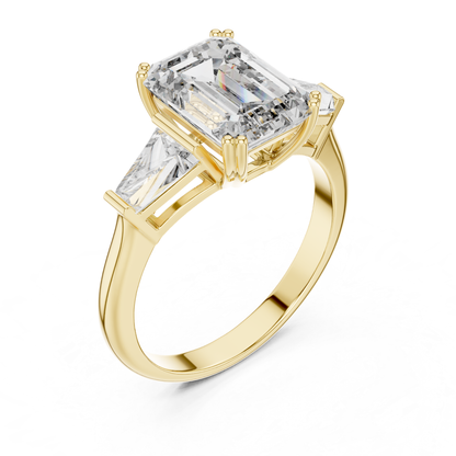 Perspective view emerald cut diamond ring
Yellow gold emerald cut baguette diamond ring
Emerald cut diamond with tapered baguette sides
Three stone emerald cut diamond ring
Four prong emerald cut diamond ring
Yellow gold diamond ring perspective angle
Emerald cut ring with open gallery
Angled emerald cut diamond ring in gold
Emerald cut diamond ring with baguette accents
Yellow gold emerald cut ring angled view
