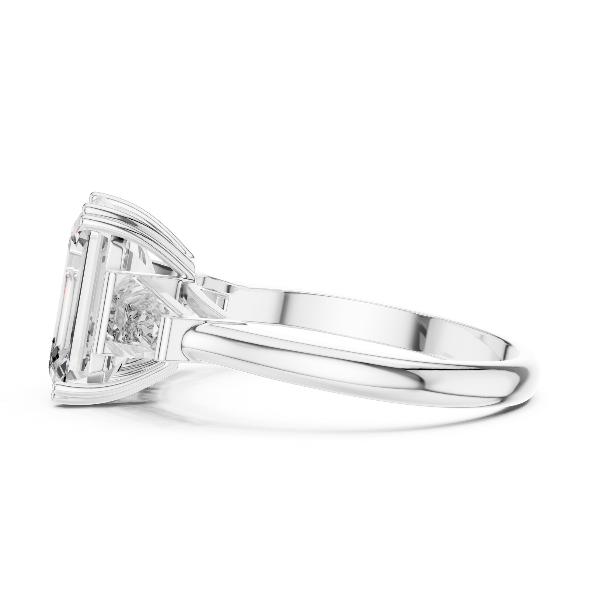 Side view emerald cut diamond ring
White gold emerald cut baguette diamond ring
Side profile emerald cut three stone ring
Emerald cut diamond with baguette side stones
Four prong emerald cut diamond ring
White gold diamond ring side angle
Cathedral style emerald cut diamond ring
Emerald cut ring with tapered baguette diamonds
Side view white gold diamond ring
Emerald cut diamond ring gallery profile