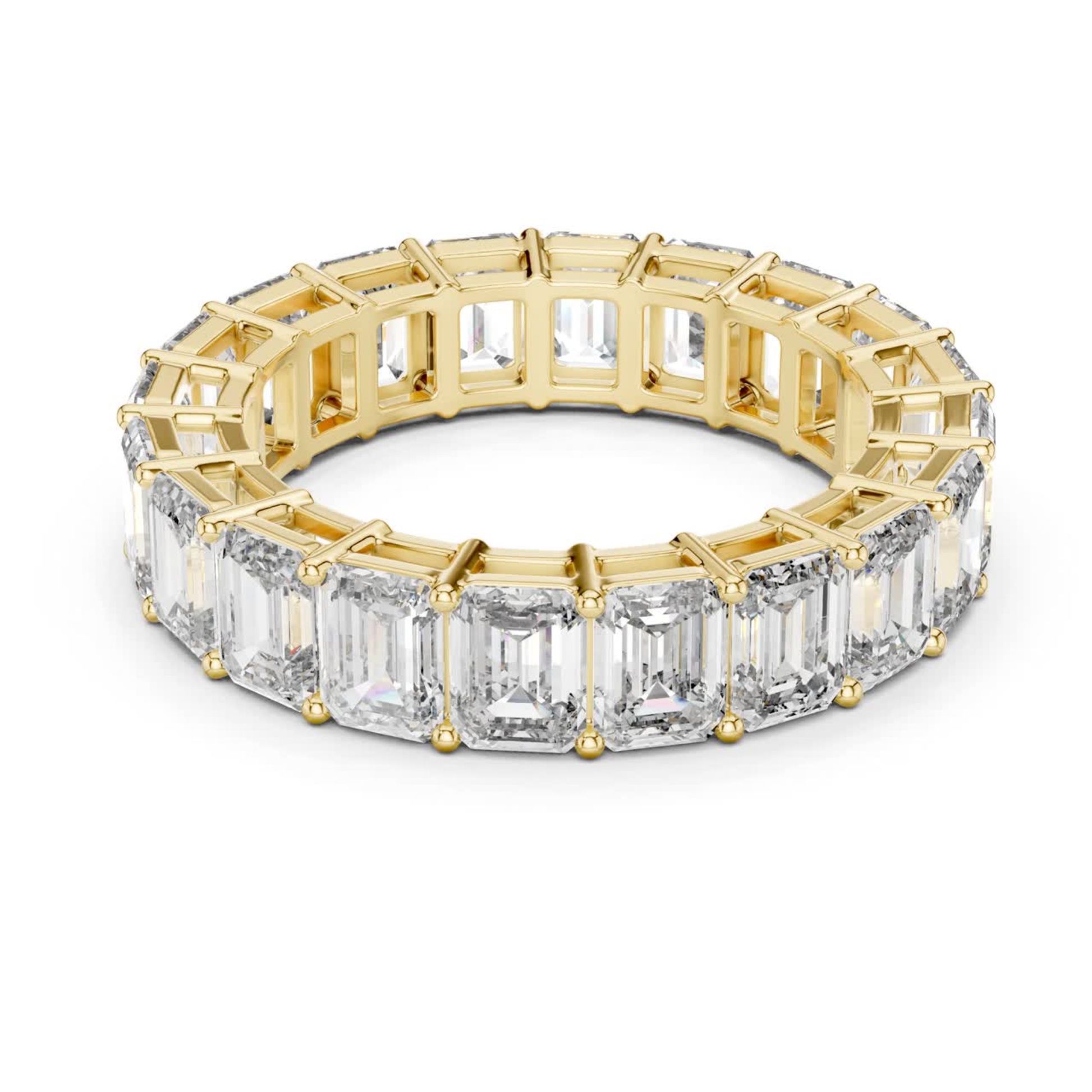 Emerald Cut Diamond Eternity Band in Yellow Gold
Yellow Gold Emerald Diamond Ring Angled View
Emerald Cut Diamond Full Eternity Ring
Yellow Gold Diamond Eternity Band Perspective View
Emerald Diamond Wedding Band Front Angle
Prong Set Emerald Diamond Ring Yellow Gold
Emerald Cut Eternity Band Side Perspective
Yellow Gold Full Eternity Diamond Ring
Emerald Diamond Band Ring Angled Display
Emerald Cut Diamond Ring Yellow Gold View