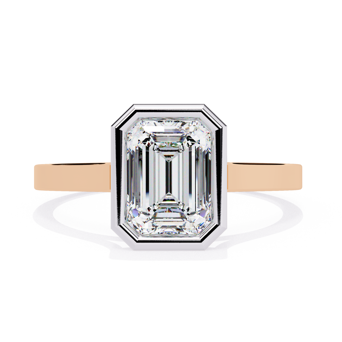 Emerald cut diamond ring front view
Rose gold band emerald diamond ring
Emerald diamond solitaire ring
Rectangular emerald diamond ring
Rose gold emerald cut ring
Emerald diamond ring minimal design
Emerald cut diamond jewelry
Rose gold emerald diamond ring front
Emerald diamond engagement ring
Clean emerald cut diamond ring