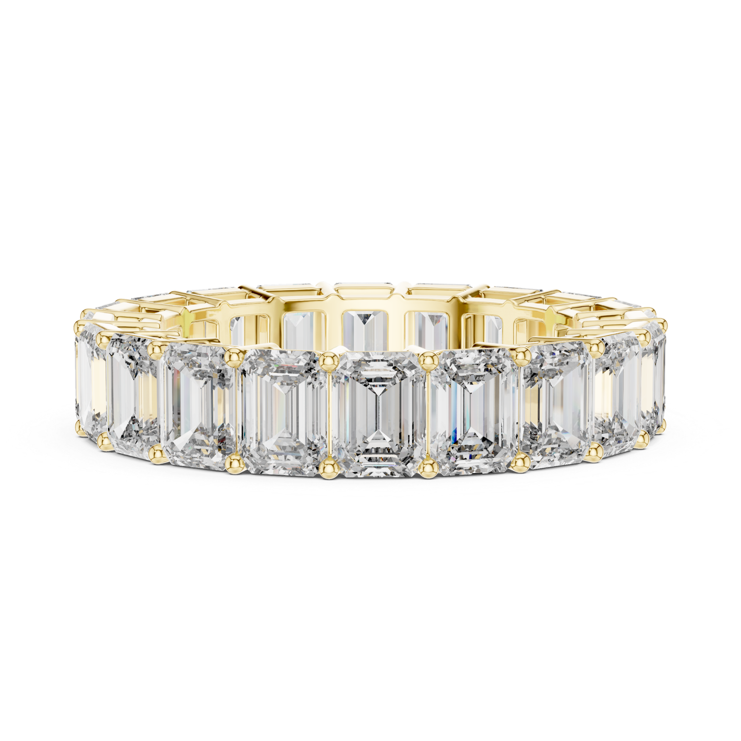 Emerald Cut Diamond Eternity Ring Front View in Yellow Gold
Yellow Gold Emerald Diamond Eternity Band Front View
Emerald Cut Diamond Wedding Band Straight View
Full Eternity Emerald Diamond Ring Yellow Gold Front Angle
Emerald Diamond Band Ring Prong Set Design
Yellow Gold Emerald Cut Diamond Eternity Ring
Emerald Diamond Ring Front Perspective View
Continuous Emerald Diamond Band in Yellow Gold
Emerald Cut Diamond Eternity Band Close View
Yellow Gold Full Eternity Diamond Wedding Band