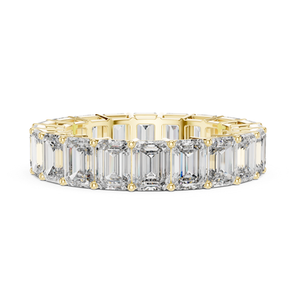 Emerald Cut Diamond Eternity Ring Front View in Yellow Gold
Yellow Gold Emerald Diamond Eternity Band Front View
Emerald Cut Diamond Wedding Band Straight View
Full Eternity Emerald Diamond Ring Yellow Gold Front Angle
Emerald Diamond Band Ring Prong Set Design
Yellow Gold Emerald Cut Diamond Eternity Ring
Emerald Diamond Ring Front Perspective View
Continuous Emerald Diamond Band in Yellow Gold
Emerald Cut Diamond Eternity Band Close View
Yellow Gold Full Eternity Diamond Wedding Band